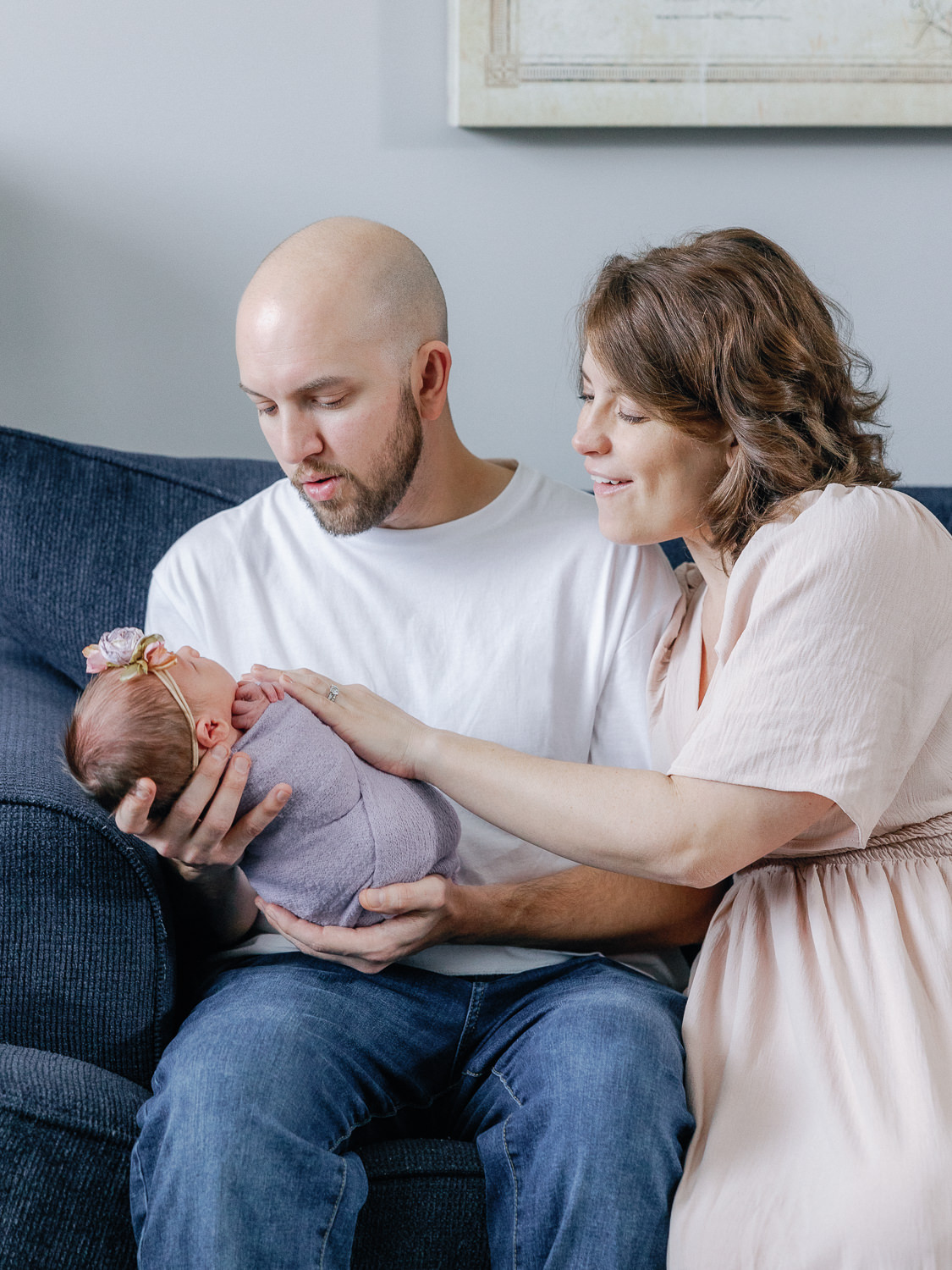 In home newborn portraits in Arlington Virginia